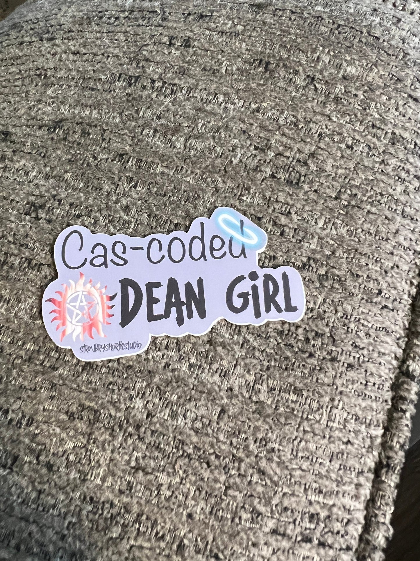 Cas-coded Dean Girl Supernatural Fandom Sticker