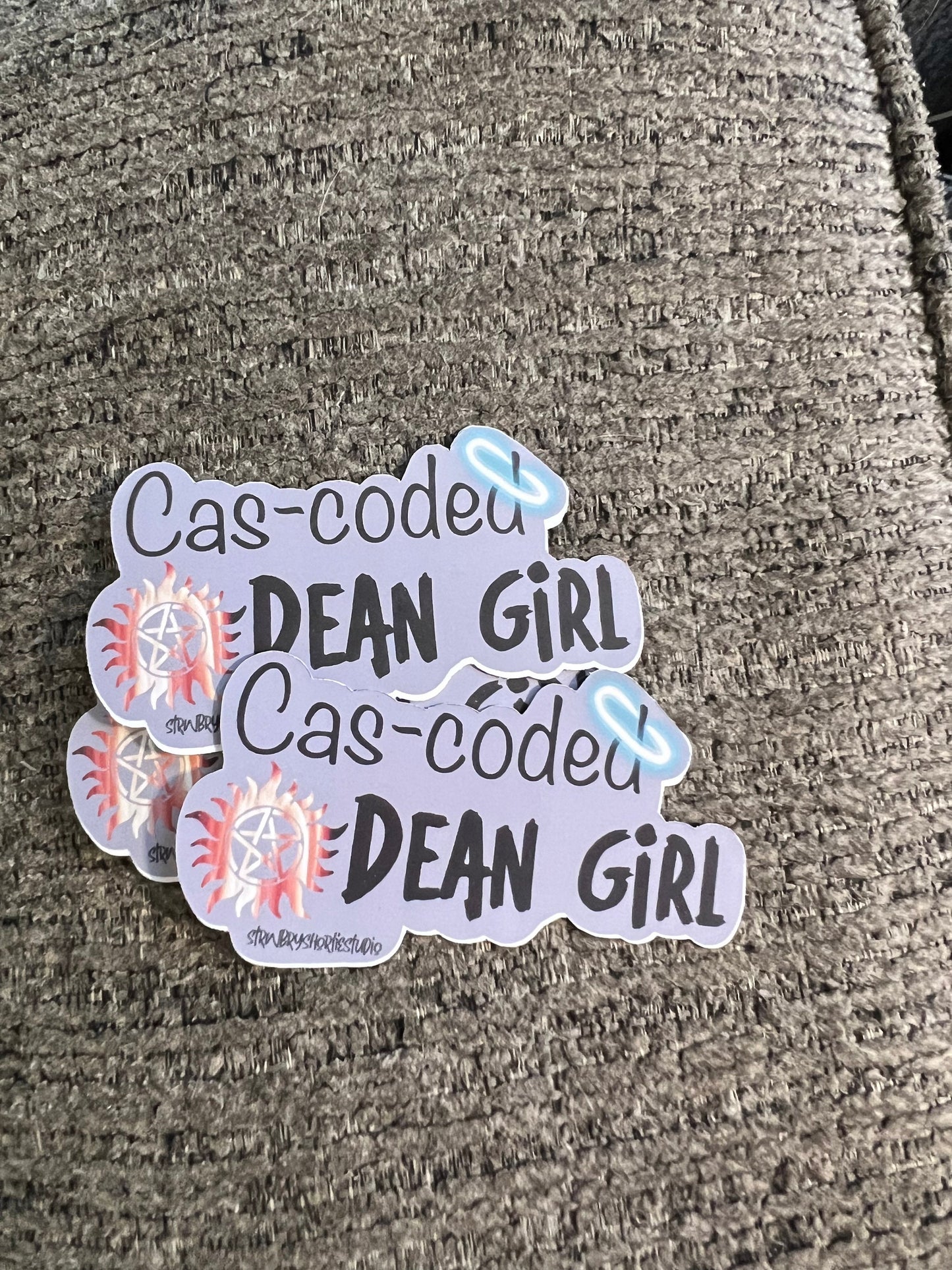 Cas-coded Dean Girl Supernatural Fandom Sticker