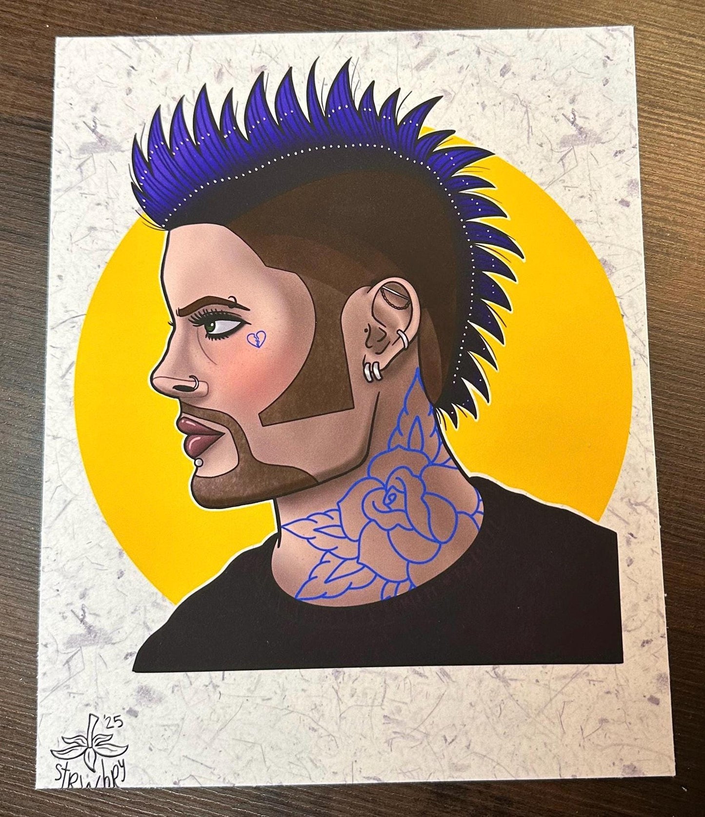 Boaz Priestly Jensen Ackles Character Traditional Tattoo Style Art Print 8x10