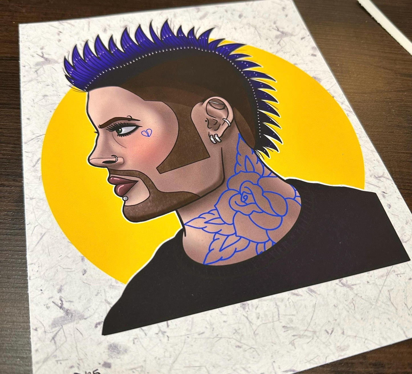Boaz Priestly Jensen Ackles Character Traditional Tattoo Style Art Print 8x10