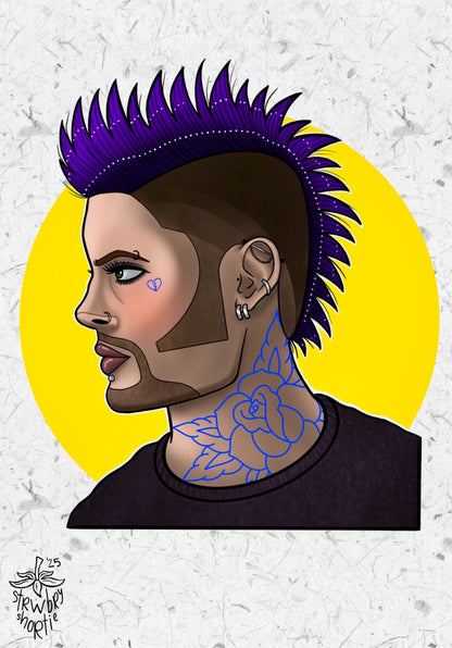 Boaz Priestly Jensen Ackles Character Traditional Tattoo Style Art Print 8x10